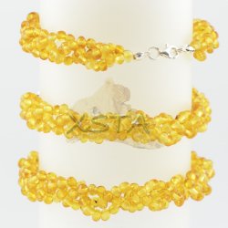 Yellow amber bracelet with silver clasp Yellow amber bracelet with silver clasp